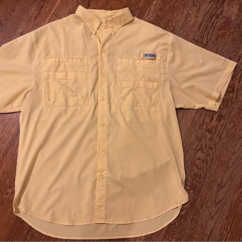 Columbia Yellow Casual Button Down Shirt